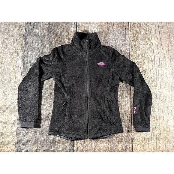 North Face Full Zip Osito Fleece Jacket Black Breast Cancer Awareness Women XS - Picture 1 of 10